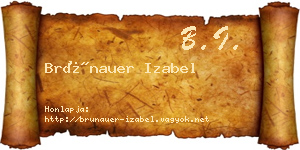 Brünauer Izabel névjegykártya